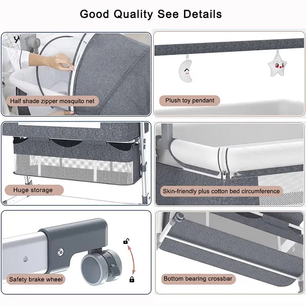 Portable Baby Bassinet and Rocking Crib