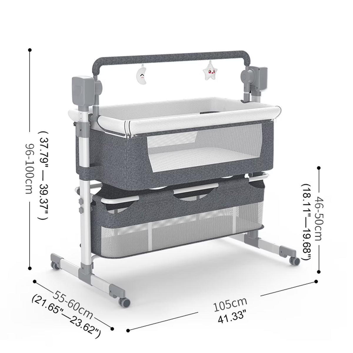 Portable Baby Bassinet and Rocking Crib